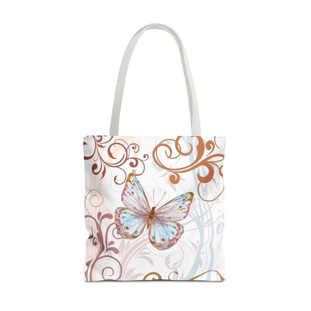 Butterfly Flourish Tote Bag — Floral Swirl All-Over Print