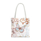 Butterfly Flourish Tote Bag — Floral Swirl All-Over Print