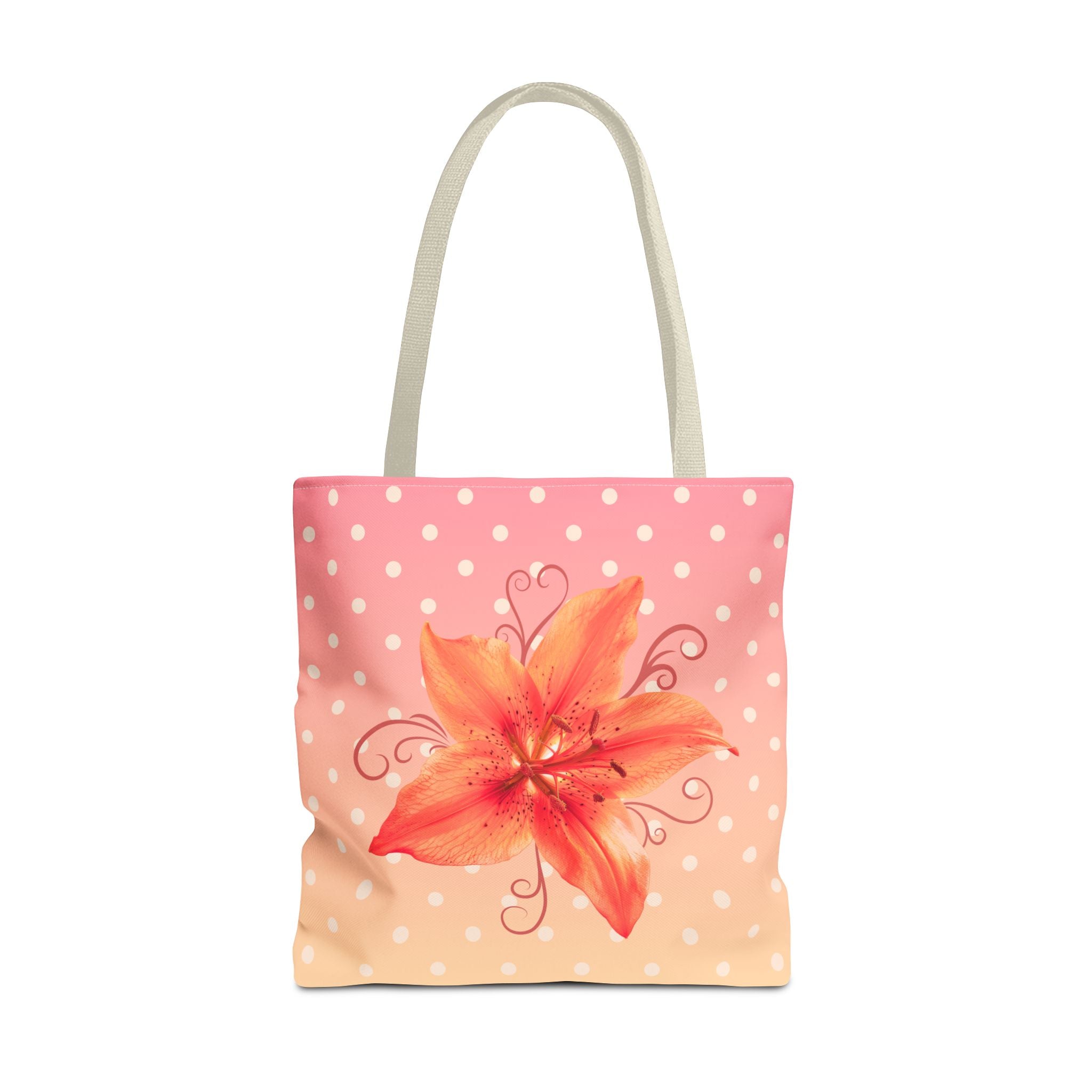 Floral Lily Polka Dot Tote