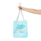 Summer Vibes Dolphin Tote Bag — Beachy Floral All-Over Print