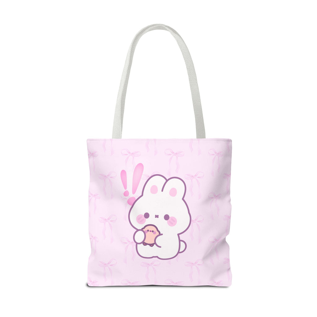 Hoppy Bunny Pink Tote Bag — Cute Easter Bunny All-Over Print