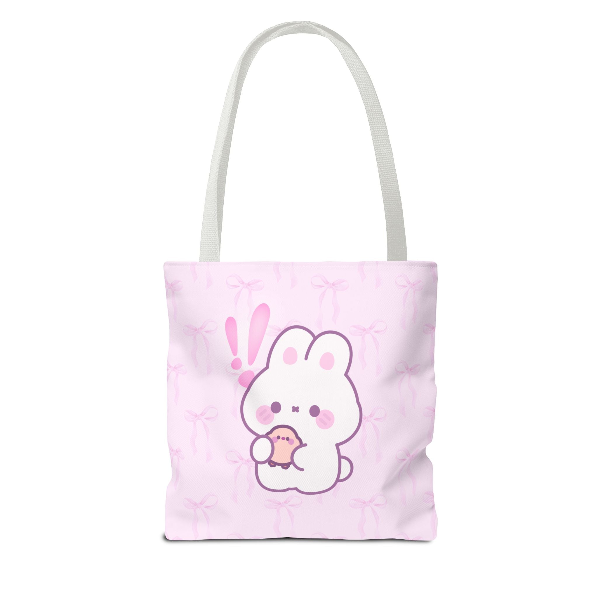 Hoppy Bunny Pink Tote Bag — Cute Easter Bunny All-Over Print