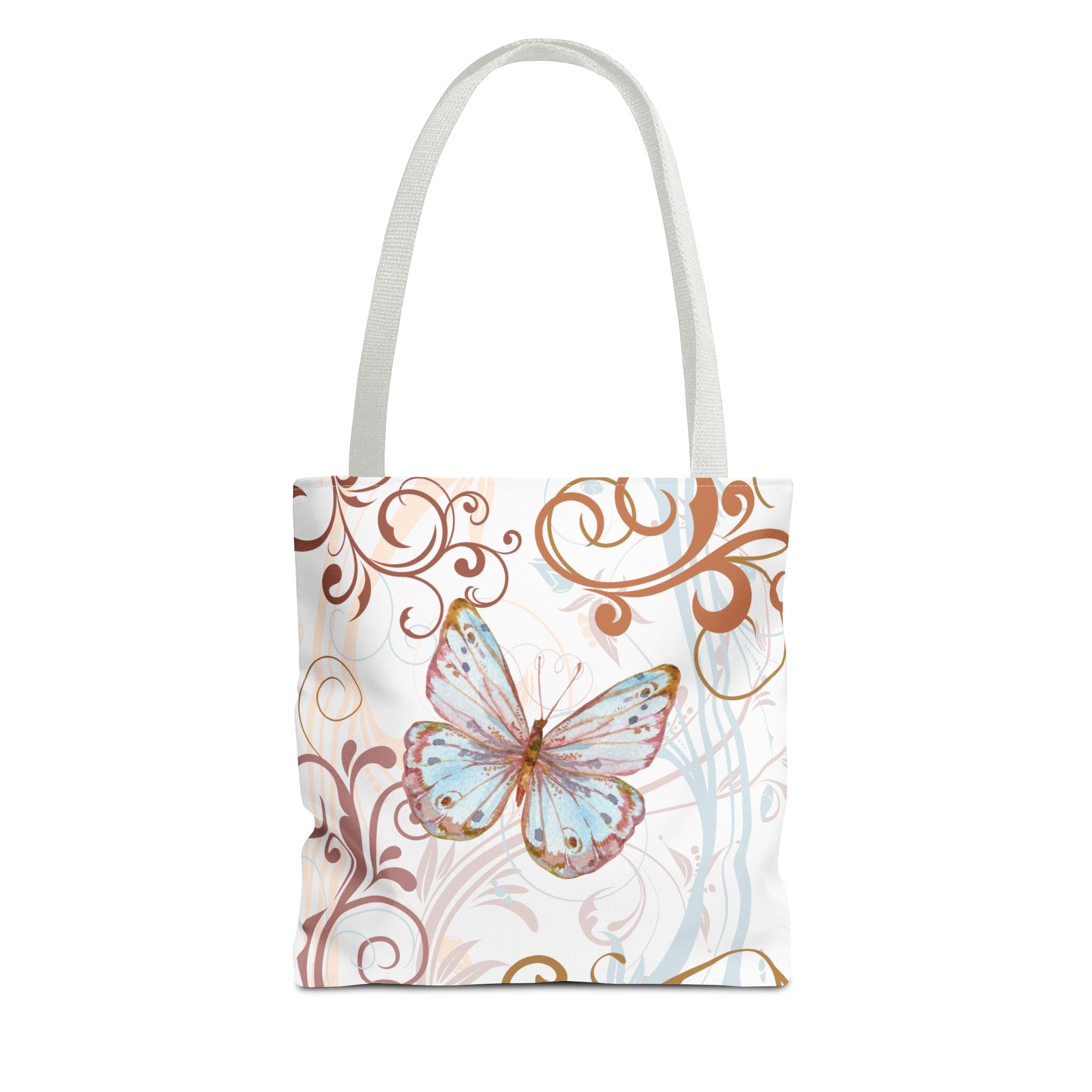 Butterfly Flourish Tote Bag — Floral Swirl All-Over Print