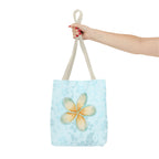 Plumeria Floral Tote Bag — Tropical Watercolor Beach Shopper