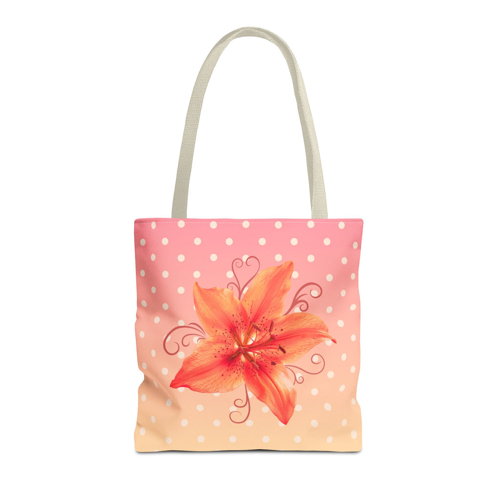 Floral Lily Polka Dot Tote
