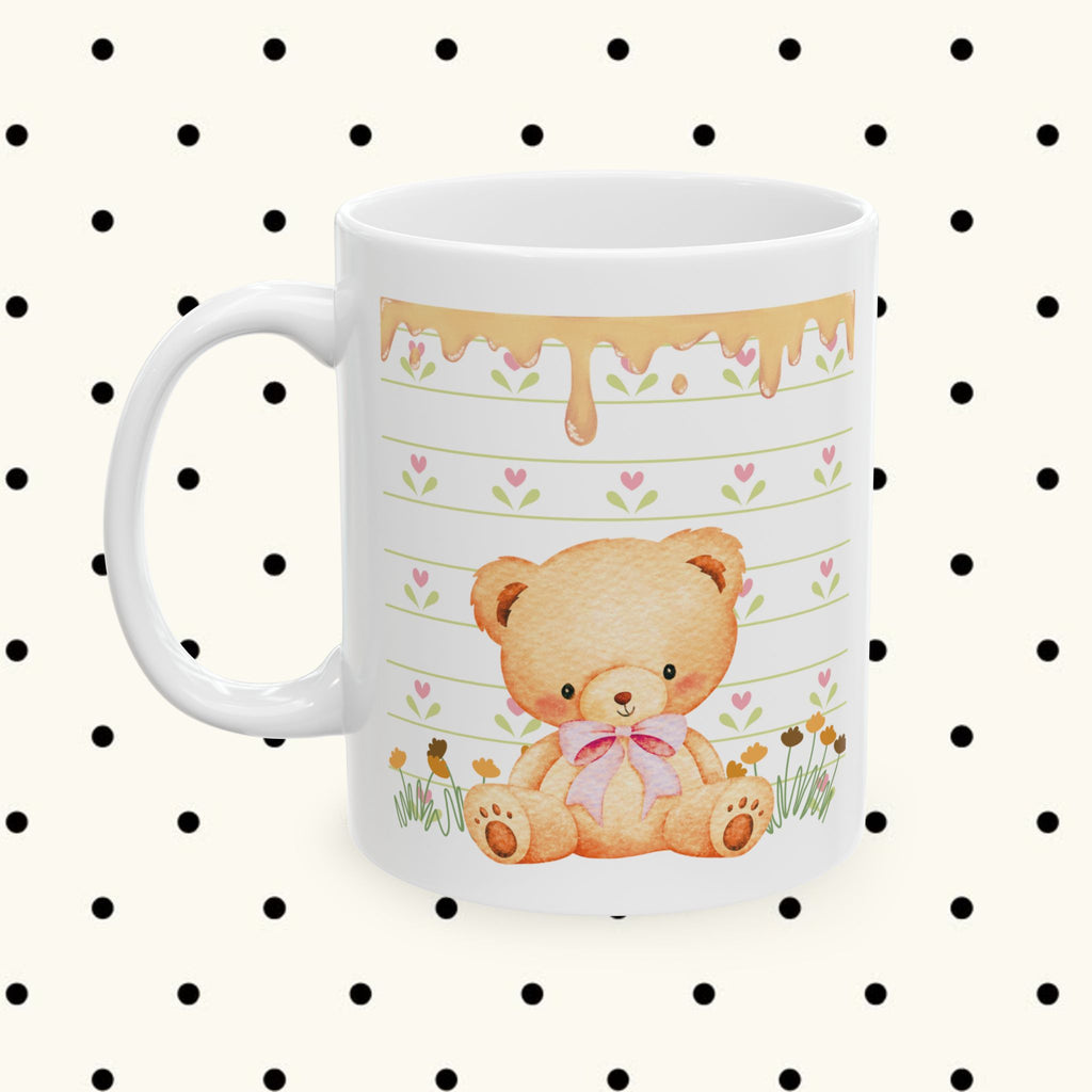 Floral Gingham Ceramic Mug – Cute Autumn Sunflower Design (11oz & 15oz)