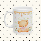 Floral Gingham Ceramic Mug – Cute Autumn Sunflower Design (11oz & 15oz)