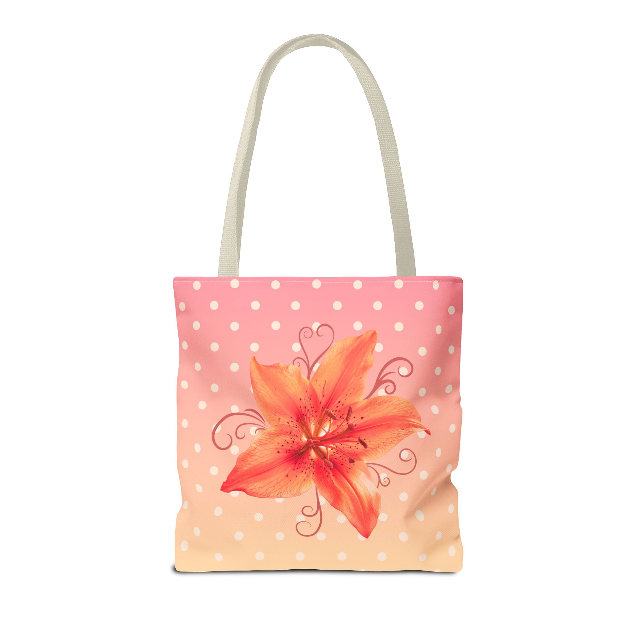 Floral Lily Polka Dot Tote
