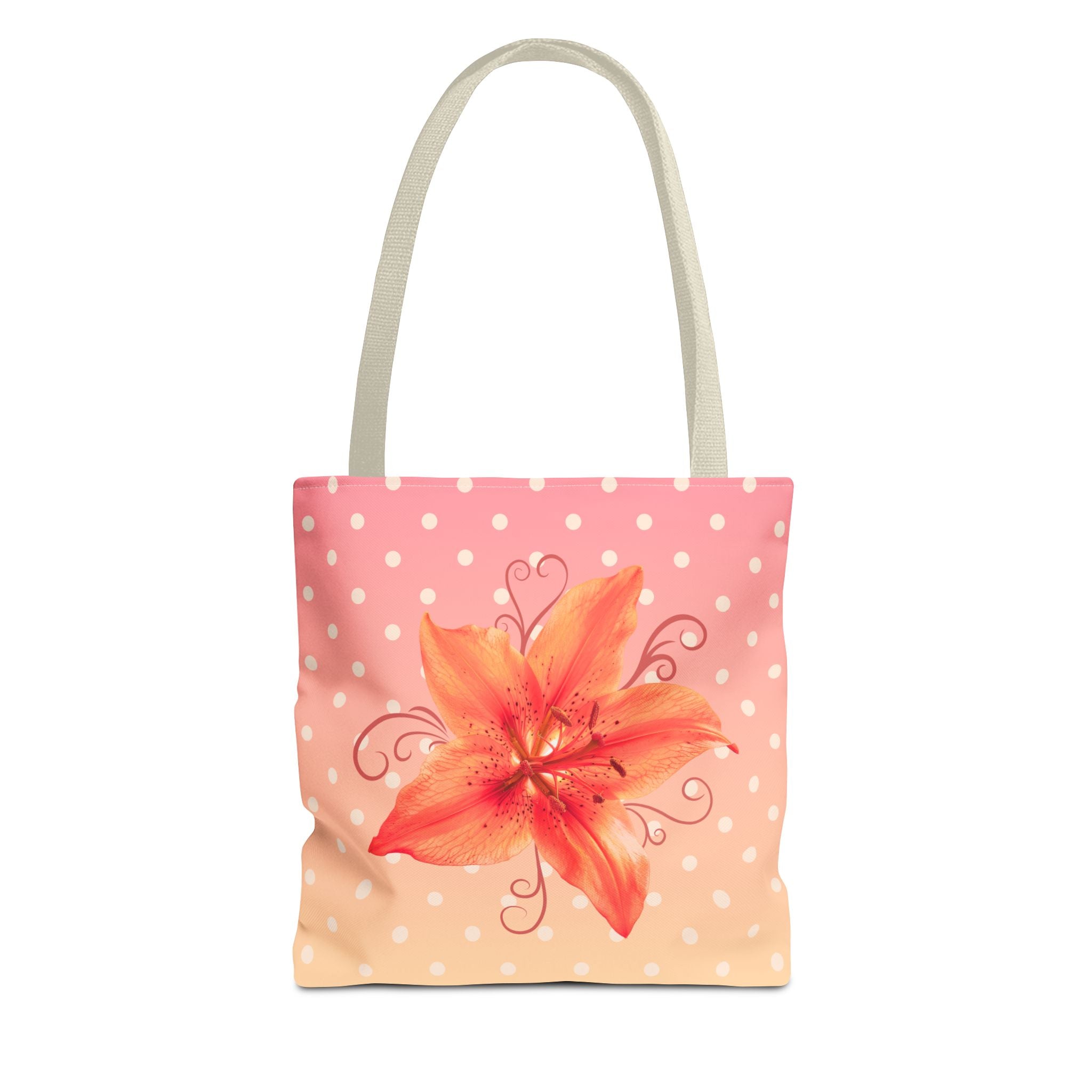 Floral Lily Polka Dot Tote