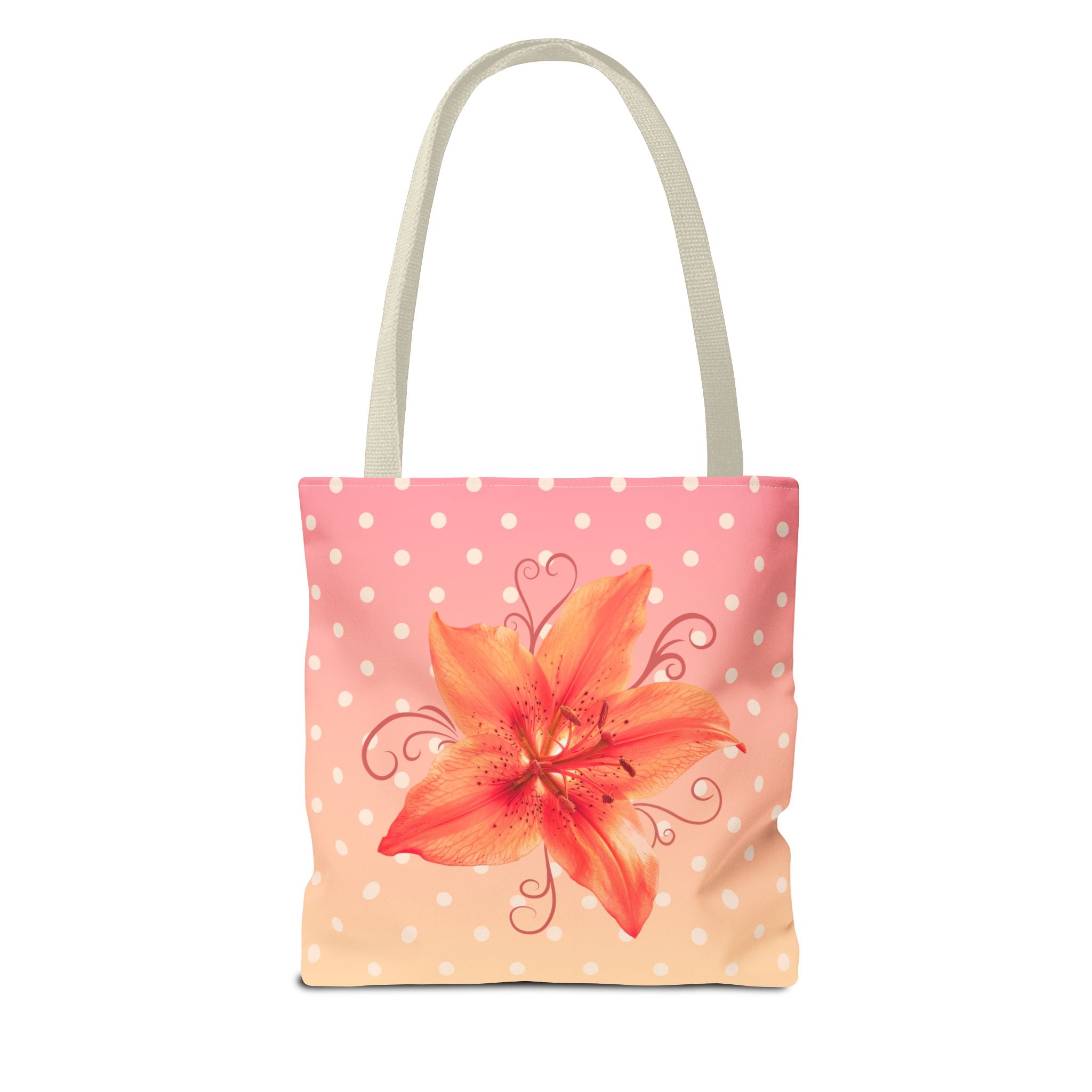Floral Lily Polka Dot Tote