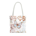 Butterfly Flourish Tote Bag — Floral Swirl All-Over Print