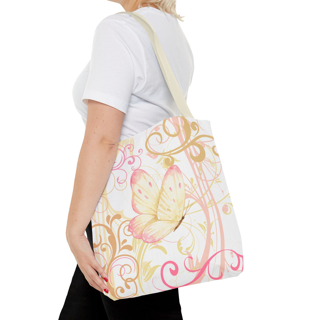 Butterfly Flourish Tote Bag — Pastel Floral Carryall