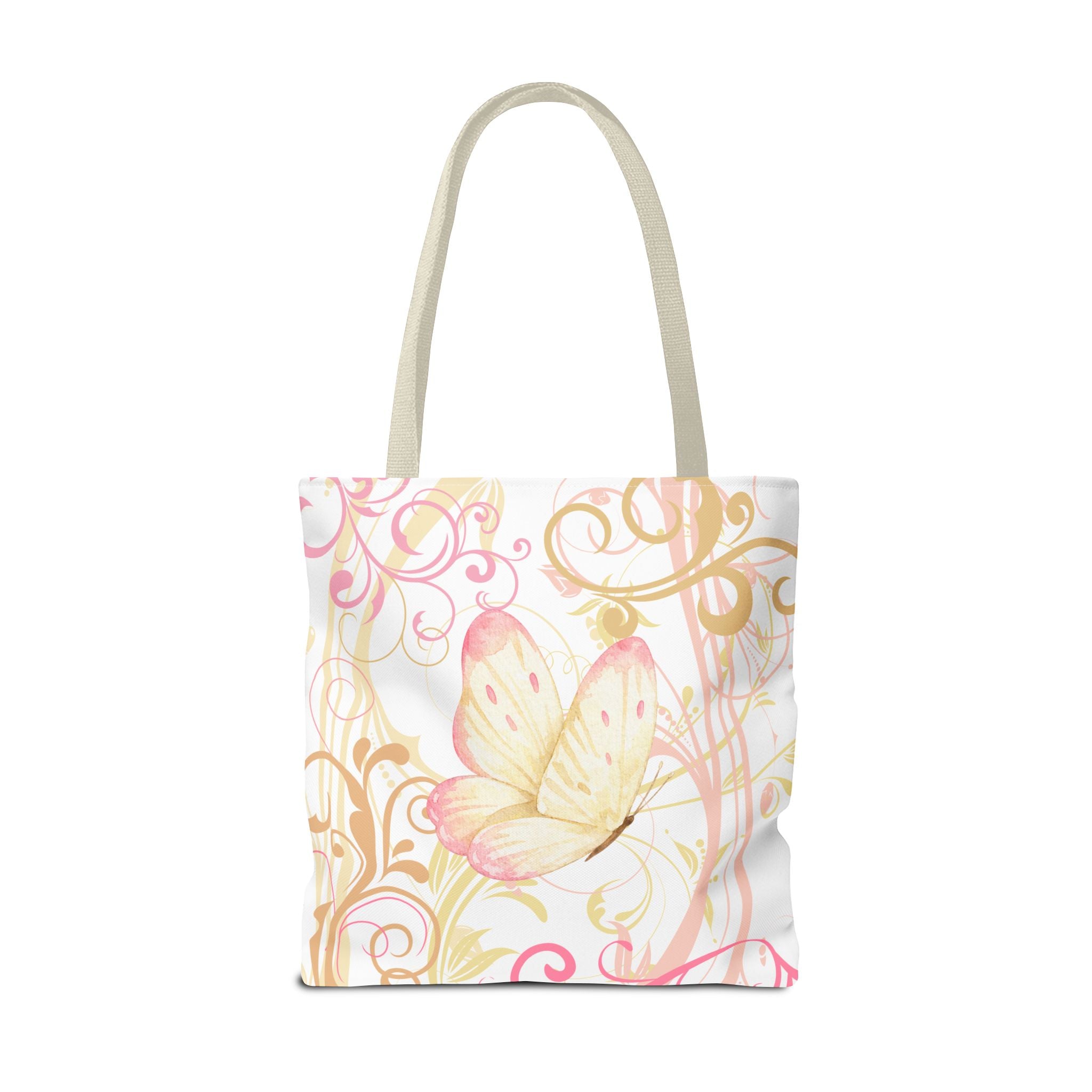 Butterfly Flourish Tote Bag — Pastel Floral Carryall