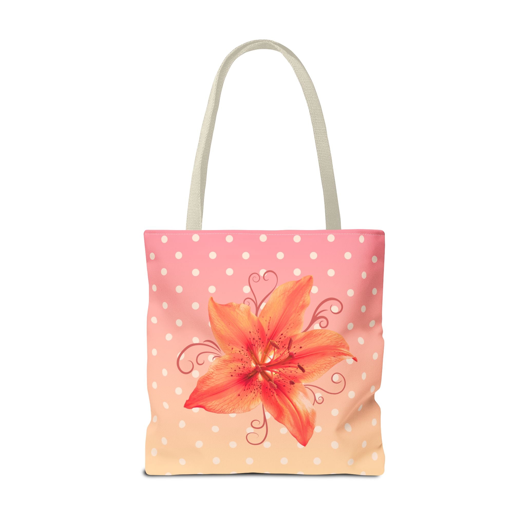 Floral Lily Polka Dot Tote