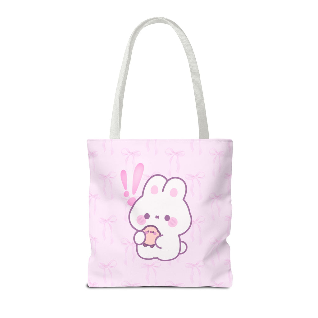 Hoppy Bunny Pink Tote Bag — Cute Easter Bunny All-Over Print