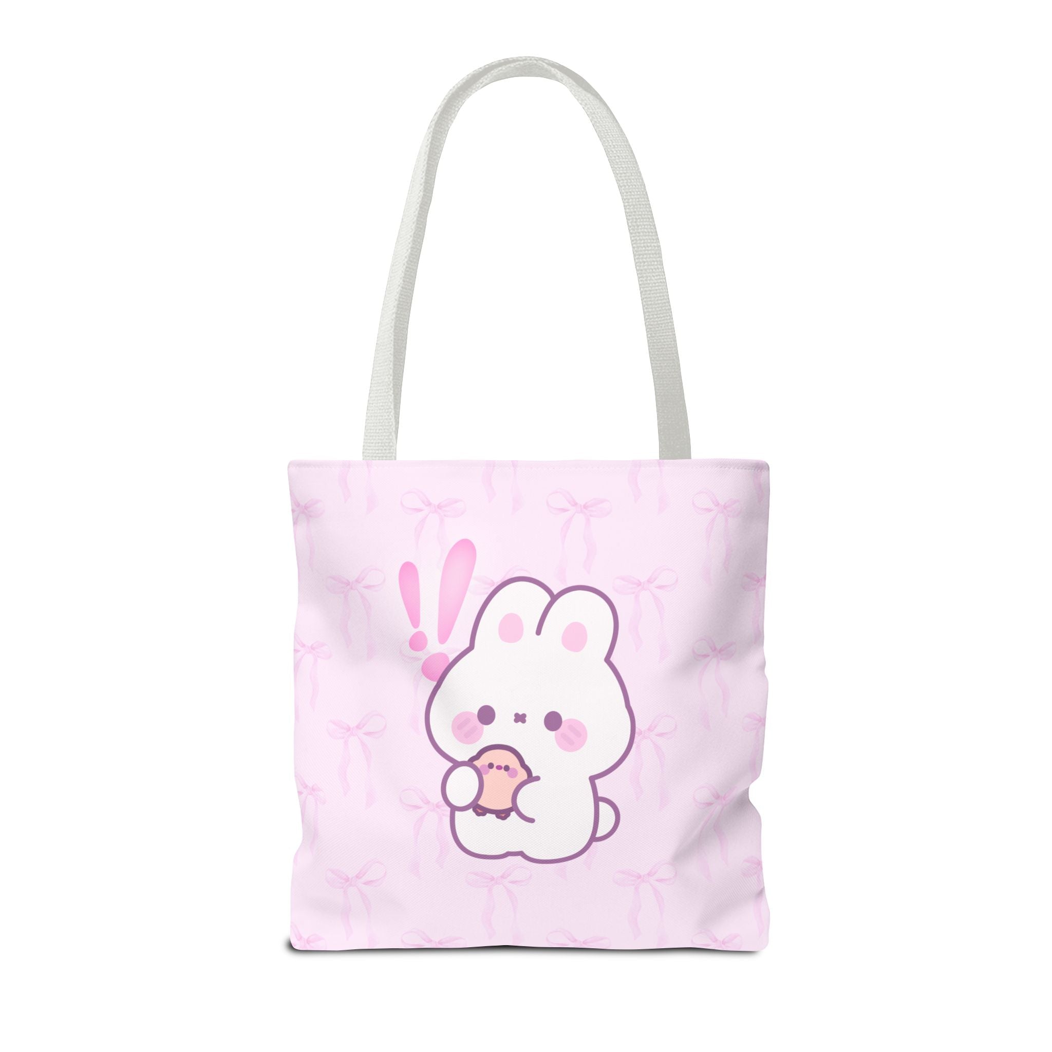 Hoppy Bunny Pink Tote Bag — Cute Easter Bunny All-Over Print