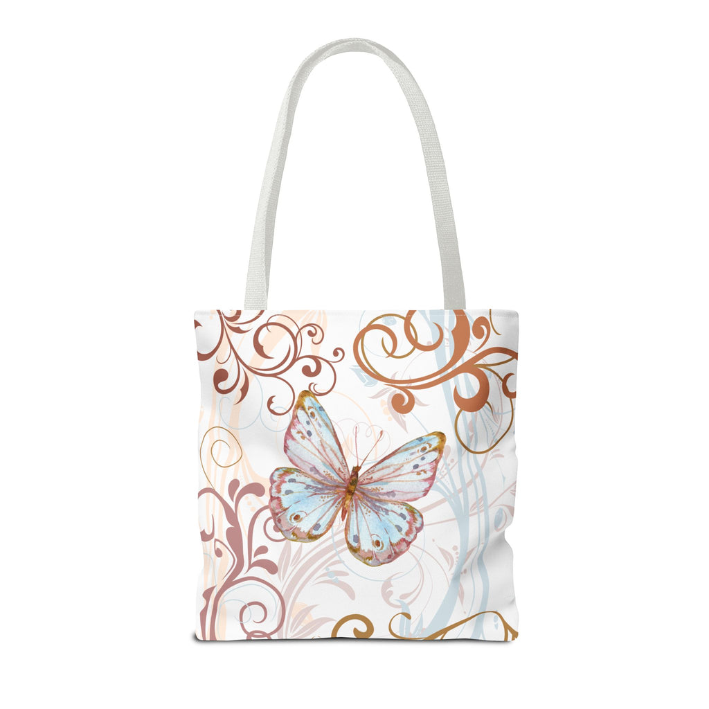 Butterfly Flourish Tote Bag — Floral Swirl All-Over Print