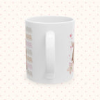 Cute Deer Floral Ceramic Mug — Pastel Woodland Baby Shower Gift (11oz/15oz)