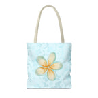 Plumeria Floral Tote Bag — Tropical Watercolor Beach Shopper