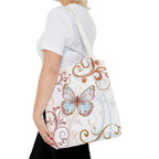 Butterfly Flourish Tote Bag — Floral Swirl All-Over Print