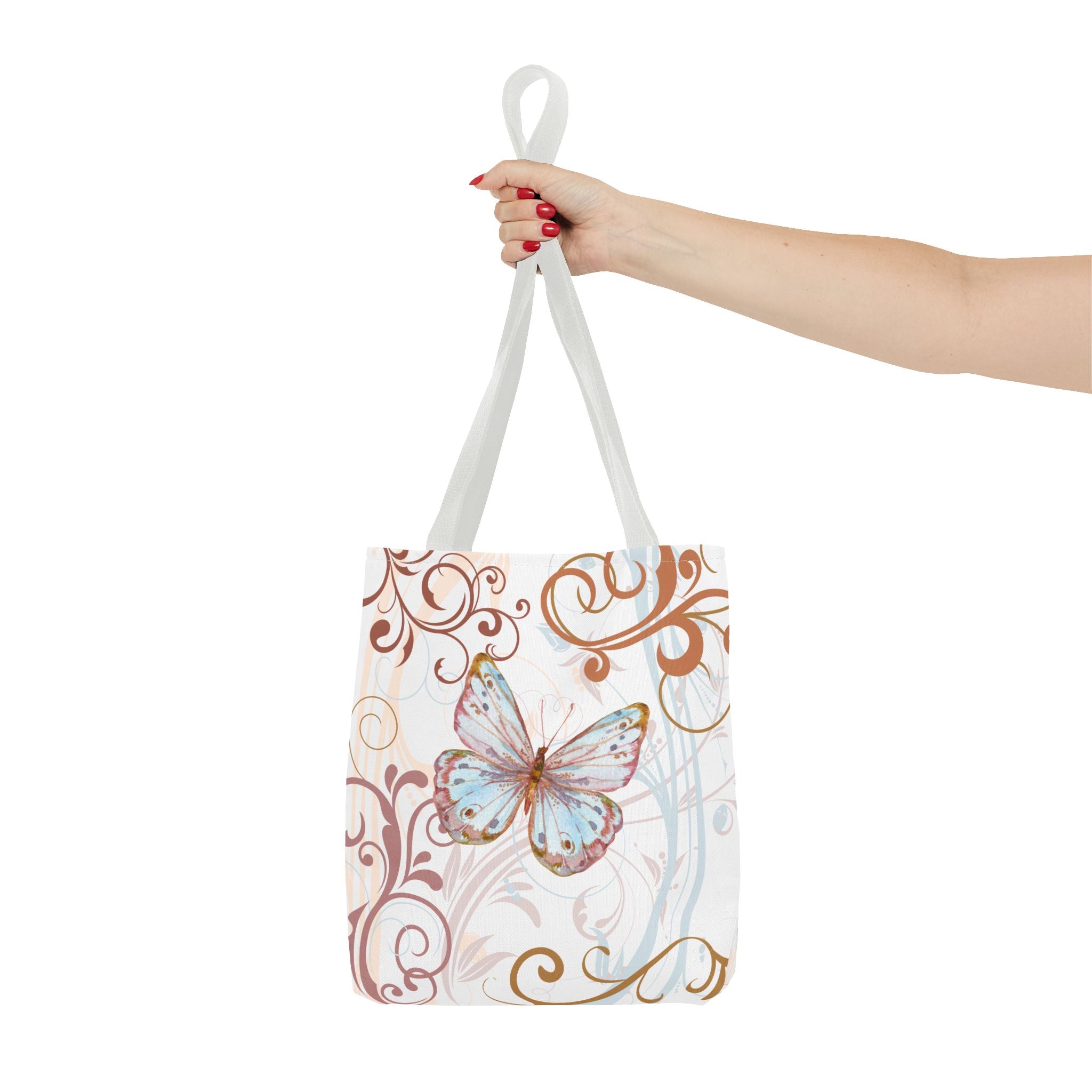 Butterfly Flourish Tote Bag — Floral Swirl All-Over Print