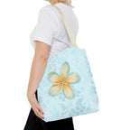 Plumeria Floral Tote Bag — Tropical Watercolor Beach Shopper