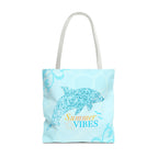 Summer Vibes Dolphin Tote Bag — Beachy Floral All-Over Print
