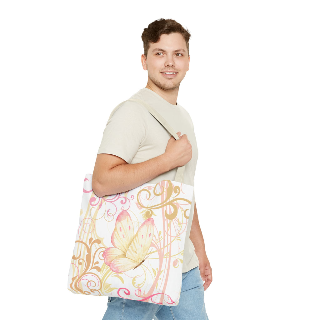 Butterfly Flourish Tote Bag — Pastel Floral Carryall