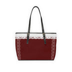 Bunny Lace Design PU Leather Shoulder Bag – Cute Maroon/Burdeaux Tote for Everyday & Gifts