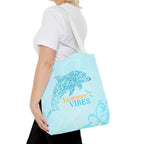 Summer Vibes Dolphin Tote Bag — Beachy Floral All-Over Print